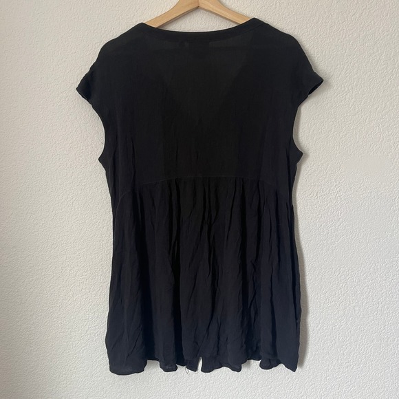 Anthropologie Vanessa Virginia gauze tunic top in black - Picture 9 of 11